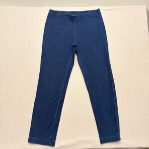 J.Jill Pure Jill Indigo Knit Jeans Slim Straight Leg Full Length Size S